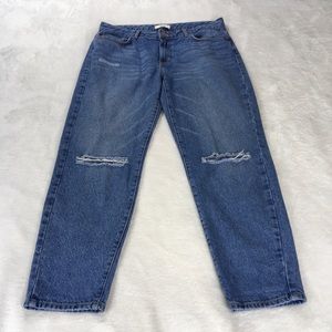 Forever 21 Ripped Distressed Crop Boyfriend Jeans